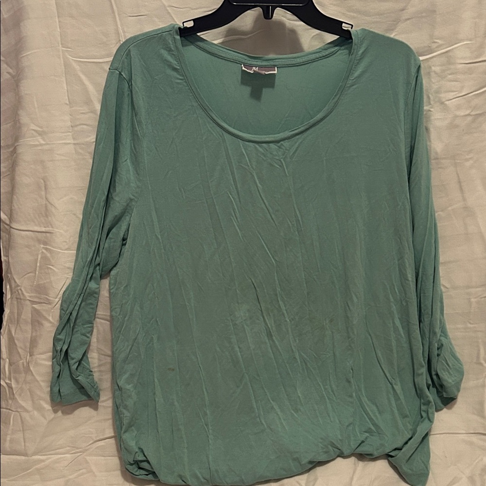 JM Collection Teal Long Sleeve Top
